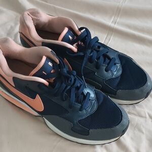 Nike Blue and Pink Retro Sneakers